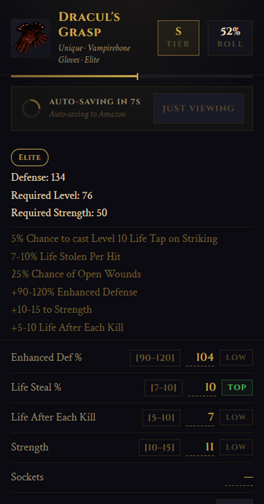Packmaster scores the item roll quality automatically